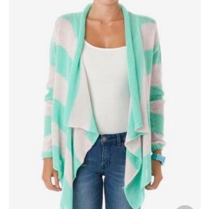 Rip Curl chevron cardigan NWT teal/white stripes
